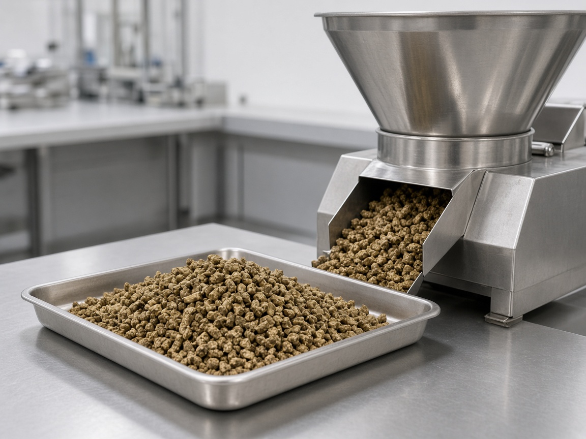 examples of recovered feed material and pellets