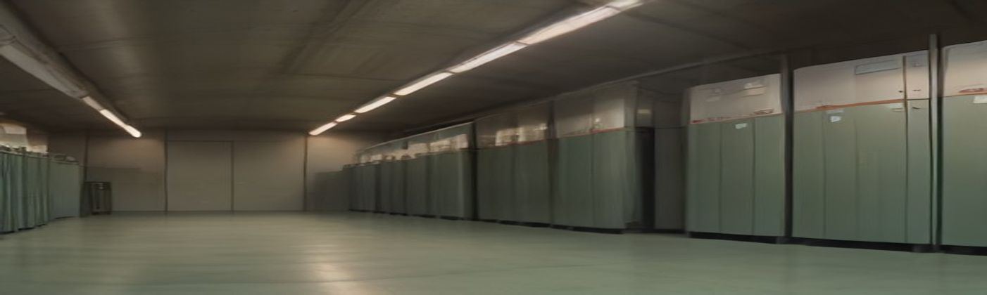 Üretim hattı ve organik atık kapları panaromik görünüm
